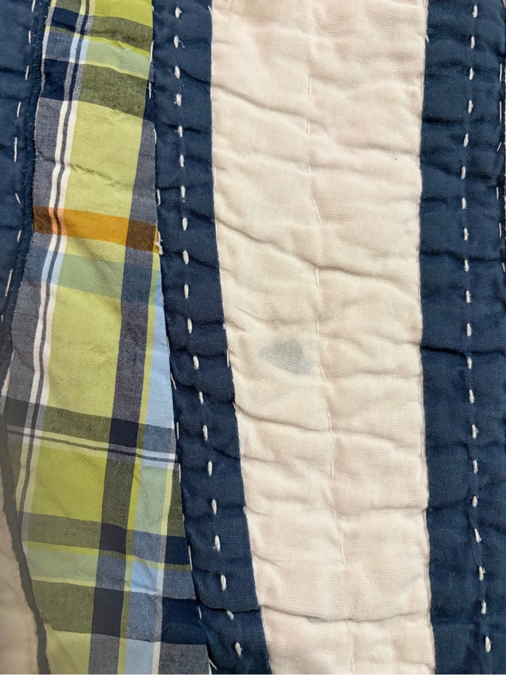 Pottery Barn Kids Surf Embroidered Bedspread, Twin Navy  & Cream Surfboard Quilt